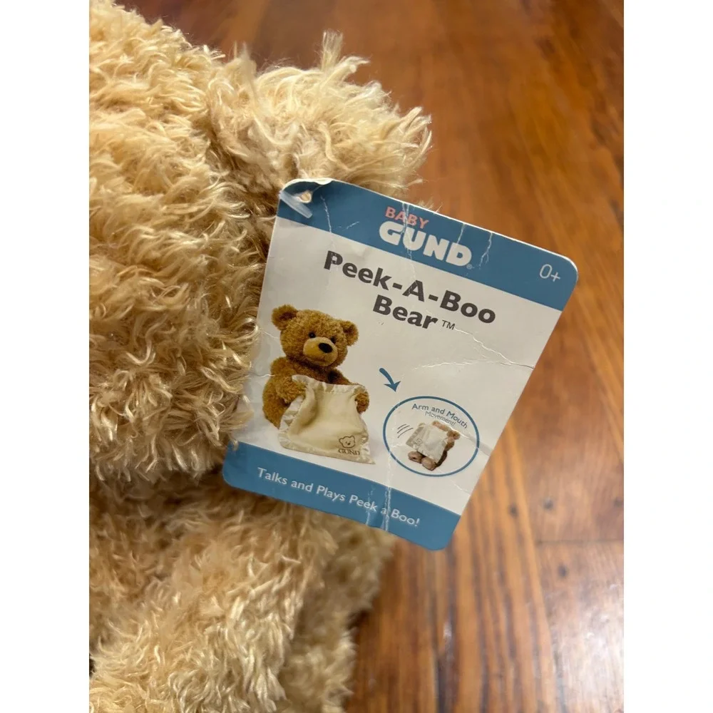 Baby GUND Peek-A-Boo Bear Animated Plush Teddy Bear Tan 320193 NWT